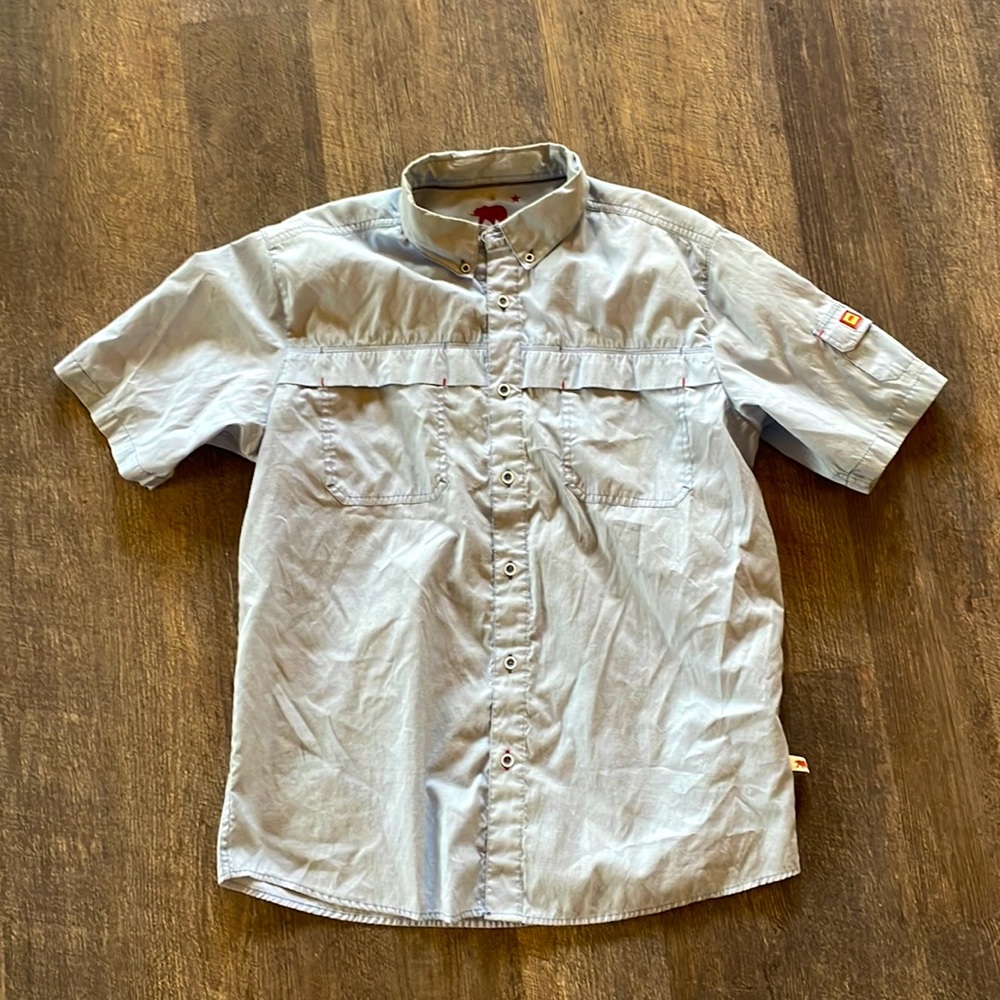 Dakota Grizzly button down shirt size large light blue
